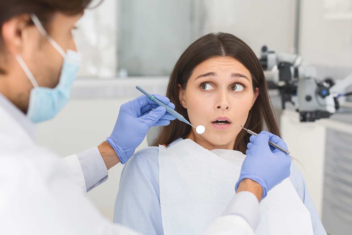 woman experiencing dental anxiety